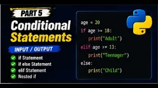 Python Programming Course Part 5 Conditional Statements Python for Beginners