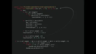 Print 2d Array With Different Arrays Sizes Sorted Using Recursion