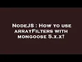 NodeJS How yo use arrayFilters with mongoose 5 x x