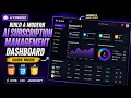 Build a Modern AI Subscription Management Dashboard HTML CSS JavaScript