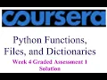 Coursera - Python Functions Files and Dictionaries