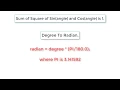 C Program To Check If Sum of Square of Sine and Cosine of an Angle is 1