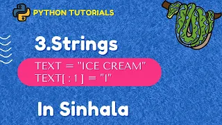 3 Strings Python 3 Programming Tutorials in Sinhala