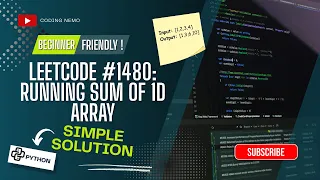 Running Sum of 1D Array Simple Clear Explanation Leetcode Easy Python code