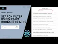 Build React Search filter in 10 min tutorial Beginner tutorial React hooks Project