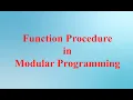 Function Procedure in QBASIC