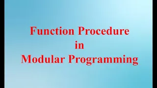 Function Procedure in QBASIC
