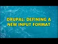 Drupal Defining a new input format