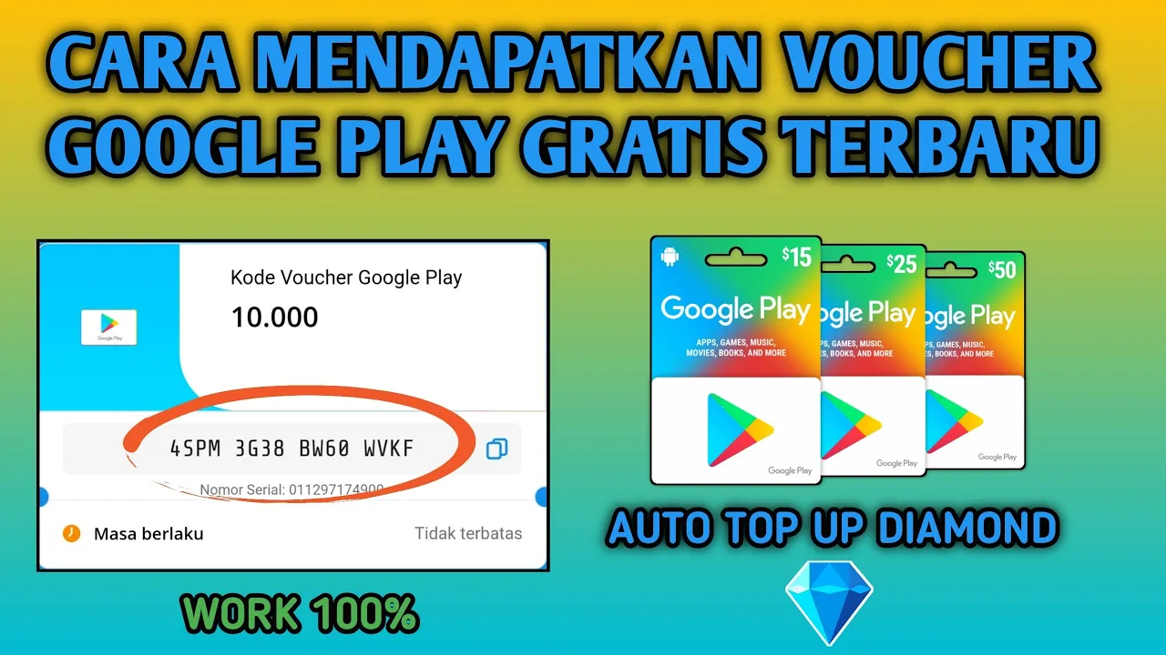 SALDO GOOGLE PLAY GRATIS!! LANGSUNG TOP UP GAME WORK 100%