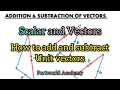 ADDITION AND SUBTRACTION OF UNITS VECTORS EASY TRICK