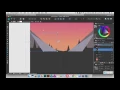 affinity designer - Simple Sunset Landscape Flat Design