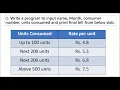 Slab Based Question Slab Based Program Electricity Bill Questions