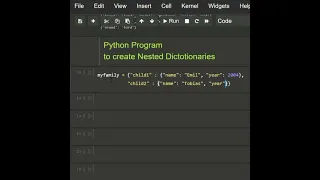 program to create Nested Dictionary code