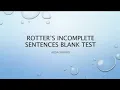 Rotter Incomplete Sentences blank Test RISB Explained Complete Guide
