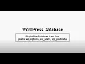 WordPress Database Schema - Single Site Database Overview prefix wp