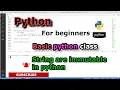 String are immutable Python Tutorial basic beginners