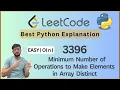 Leetcode 3396 Minimum Operations to Make Array Elements Unique Python Intuition Code