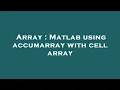 Array Matlab using accumarray with cell array