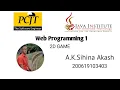 JavaScript 2D Game Development Java Institute A K Sihina Akash