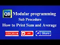 QBASIC Tutorial to Print Sum and Average of two Numbers using SUB-----END SUB Statement
