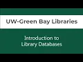 Introduction to Library Databases