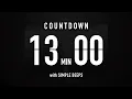 13 Minute Countdown Timer Flip Clock with Simple Beeps