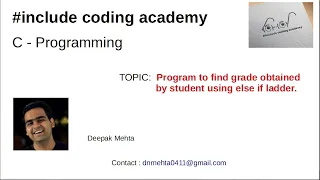 34 Find the grade of the student given marks - else if ladder