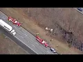 Truck driver injured in crash which shut down two lanes of I-495 in Bolton Massachusetts