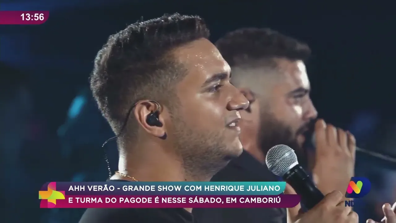 Show com Henrique Juliano e turma do Pagode é neste sábado em Camboriú