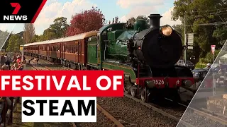 Thousands of train enthusiasts turn out for 2025 Festival of Steam in Thirlmere 7NEWS