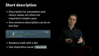 Python eng - Function description docstring