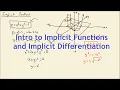 Intro to Implicit Functions and Implicit Differentiation Calculus 1