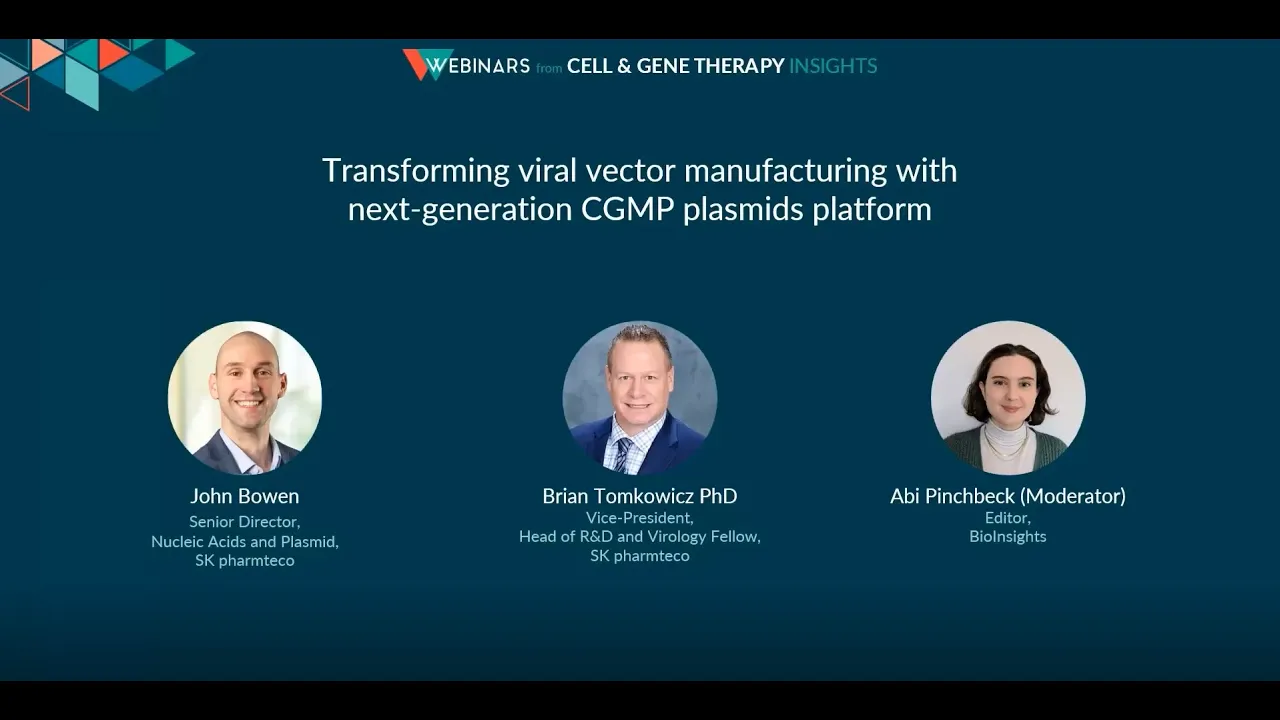 Transforming viral vector manufacturing with next-generation CGMP plasmids platform