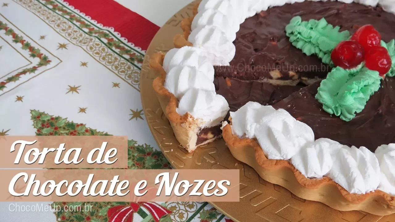RECEITA DE TORTA DE CHOCOLATE E NOZES ESPECIAL DE NATAL CHOCO ME UP!