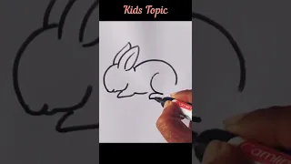 How to draw a Rabbit easy outline drawing tutorial