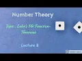 Number Theory Euler s Phi Function - Theorems