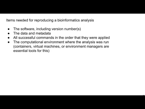 Reproducible Bioinformatics