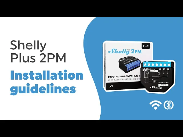 Микромодул Smart реле 2х On/Off или щори 10A изисква неутрала Shelly Plus 2PM - 265031 инсталационни указания.