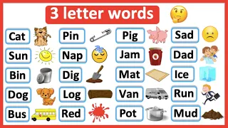 Download 3 Letter Words List 🤔 | Phonics lesson | Reading Lesson | Learn with examples MP3