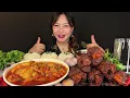 SPICY OILY MUTTON FAT CURRY🥵🔥1KG MUTTON NALLI CURRY🌶️WITH BASMATI RICE & GRAVY | NEPALI MUKBANG 