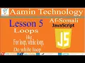 Javascript lesson 5 Loops For loop While loop Do-while loop Af-Somali