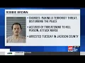 Jackson County man charged with threatening home-health nurse