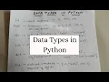 DATA TYPES IN PYTHON Simplest Introduction