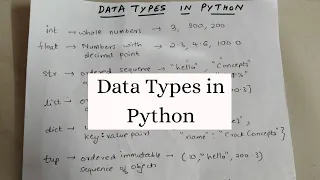 DATA TYPES IN PYTHON Simplest Introduction