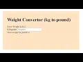weight convertor Javascript Project