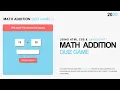 Math Addition Quiz Game Using Html Css Javascript with Source Code in 2020