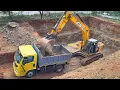 Download Lagu JCB 205 Excavator Dig Big Well Loading Mud in Eicher 2095 Truck and Case 770EX Backhoe Loader