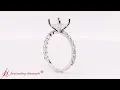 Shared Prong Thin Semi Mount Engagement Ring In White Gold