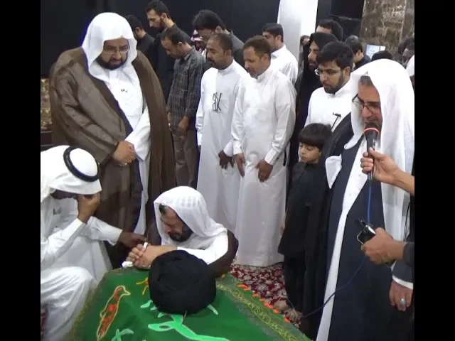⁣وداع الراحل سماحة آية الله العلامة السيد طاهر السلمان (قدس سره) في حسينيته