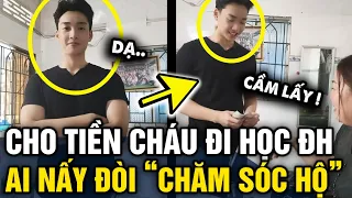 Quay clip CHO TIỀN CHÁU TRAI đi học mà ai nấy cũng 'GIÀNH NUÔI EM' | Tin 3 Phút